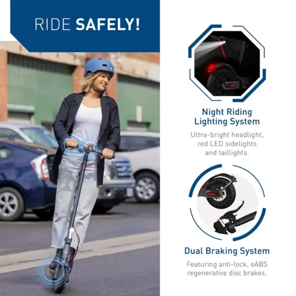 HiBoy - S2 Foldable Electric Scooter w/ 17 mi Max Operating Range & 19 mph Max Speed - Grey - Image 12