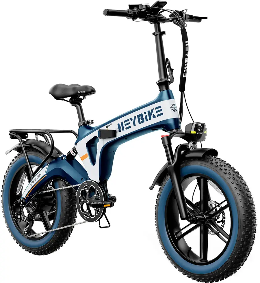 Heybike – Tyson Foldable E-bike w/ 55mi Max Operating Range & 28 mph Max Speed – Blue