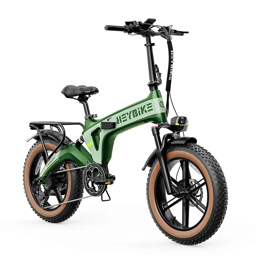 Heybike – Tyson Foldable E-bike w/ 55mi Max Operating Range & 28 mph Max Speed – Green