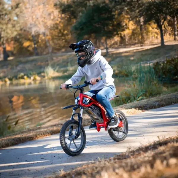 GoTrax - Fitz 16" Electric Dirt Bike w/15mi Max Range & 15.5 mph Max Speed - Red - Image 9