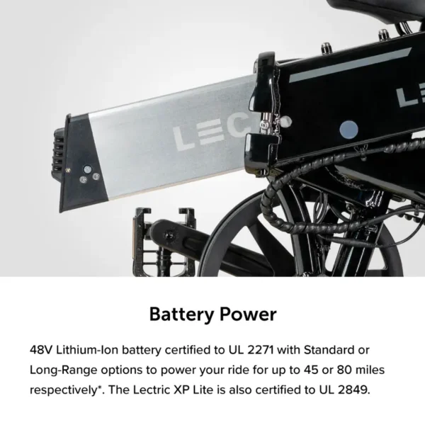 Lectric eBikes - XP Lite 2.0 Foldable Belt Drive eBike: 45 miles Max Operating Range & 20 mph Max Speed - Unisize - JW Black - Image 3