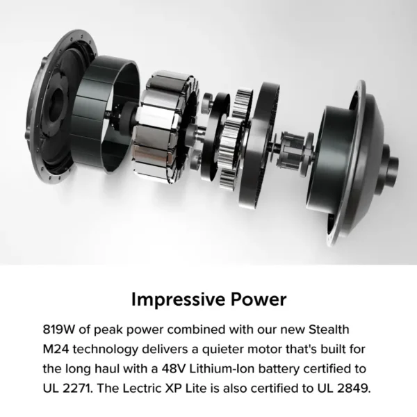Lectric eBikes - XP Lite 2.0 Foldable Belt Drive eBike: 45 miles Max Operating Range & 20 mph Max Speed - Unisize - JW Black - Image 5