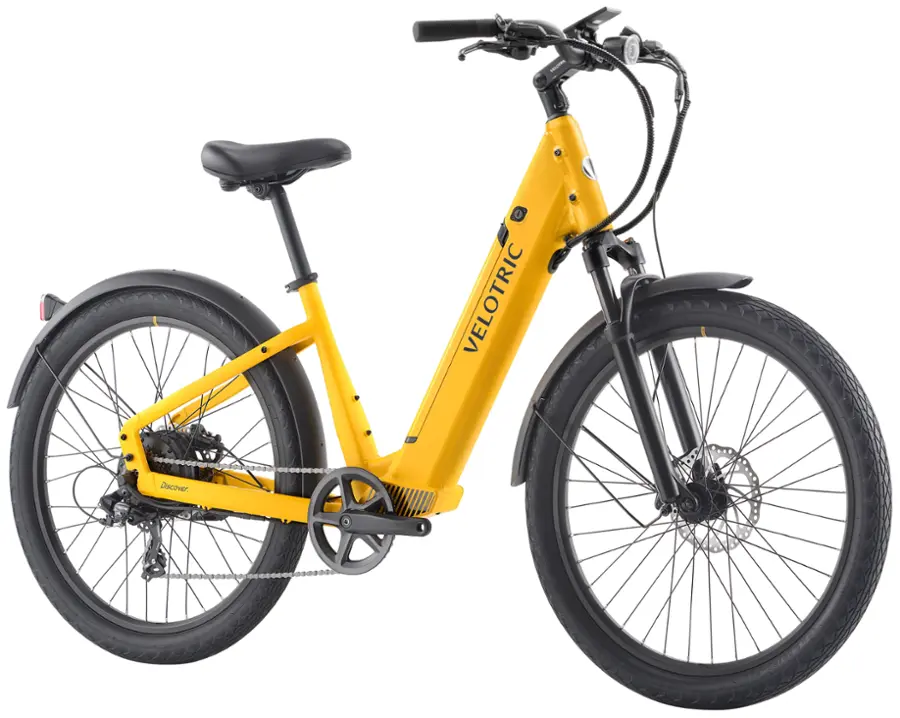 Velotric – Discover 1 Plus Step-Through Commuter Ebike with 65 miles Max Range and 28 MPH Max Speed UL Certified – Mango